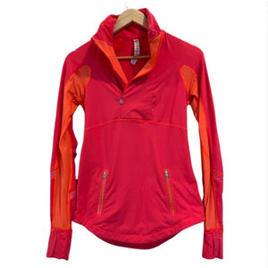 Lululemon Run Reflect Fitted Running Long Sleeve Bright Orange Mockneck Size 6